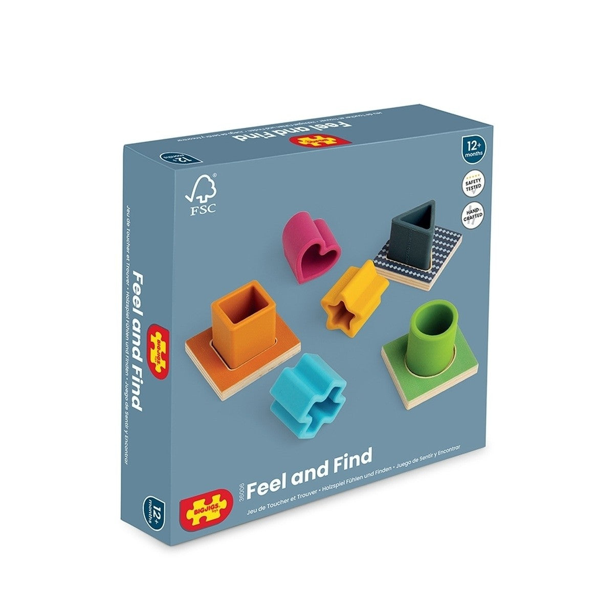 Bigjigs Toys Feel & Find  Wooden Sensory Matching Game for Toddlers
