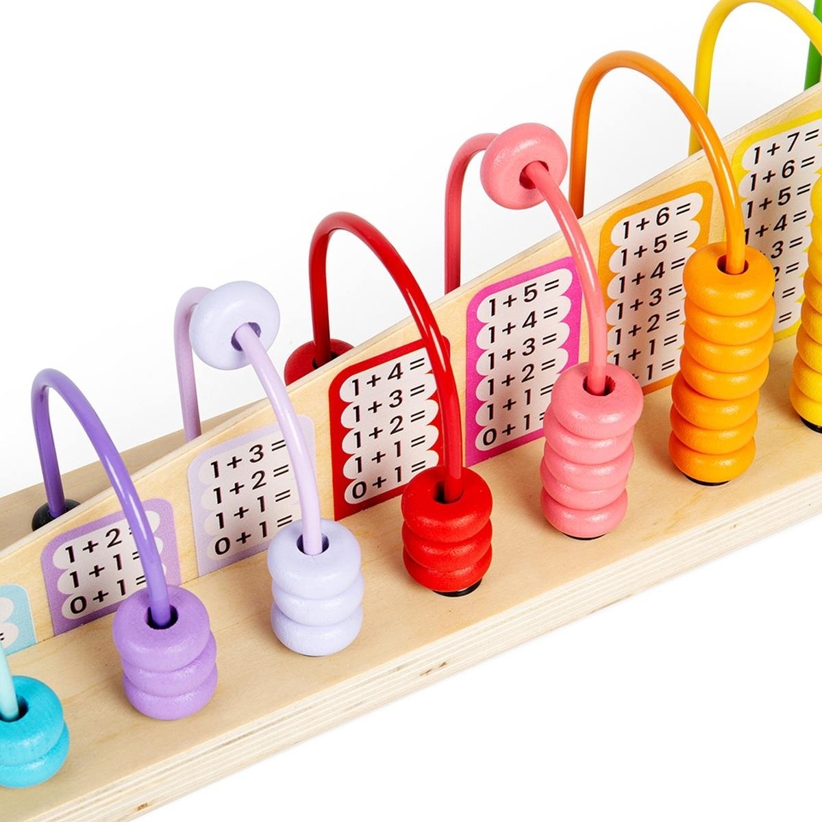 Bigjigs Toys Rainbow Counting Abacus Wooden Educational Counting Frame for Kids