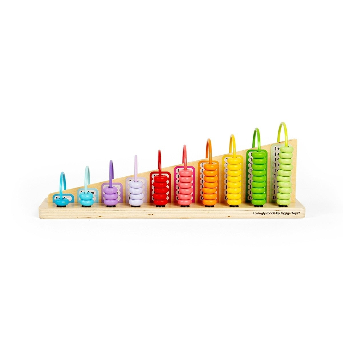 Bigjigs Toys Rainbow Counting Abacus Wooden Educational Counting Frame for Kids