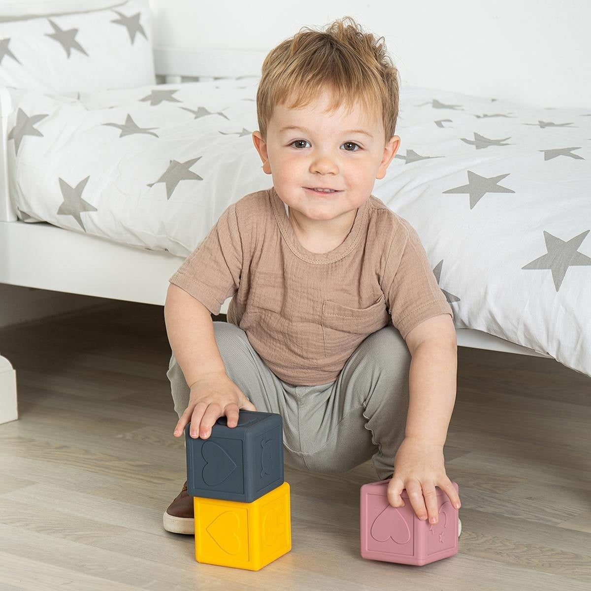 Bigjigs Toys Sensory Cubes Wooden Blocks for Toddlers