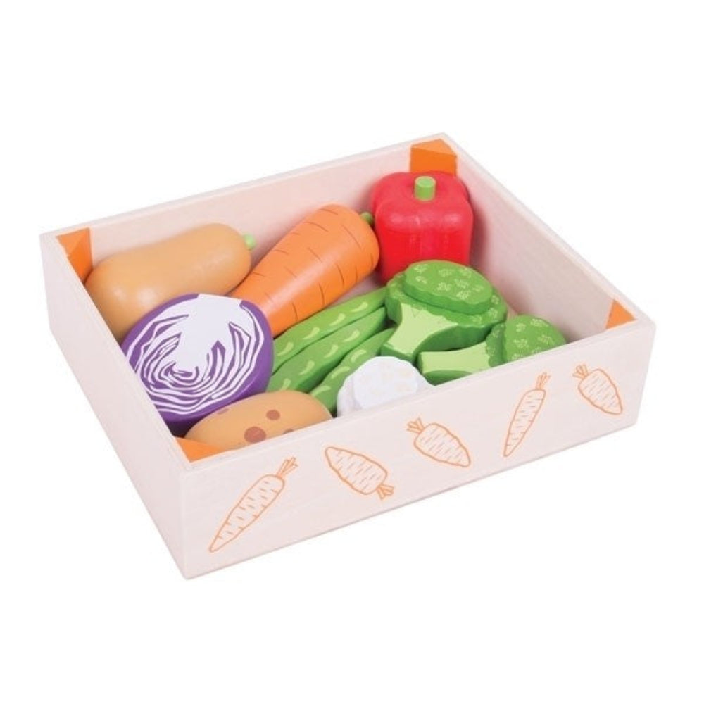 Bigjigs Toys Pretend Play Vegetable Crate Set