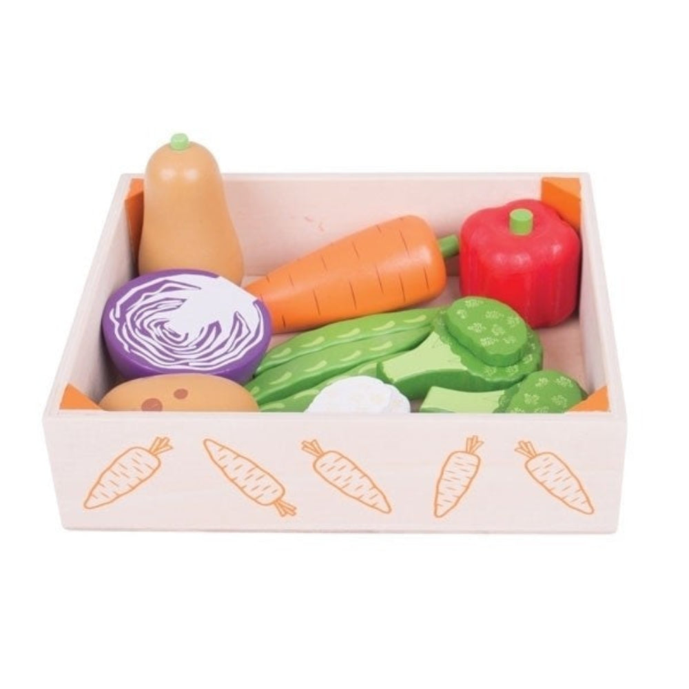 Bigjigs Toys Pretend Play Vegetable Crate Set