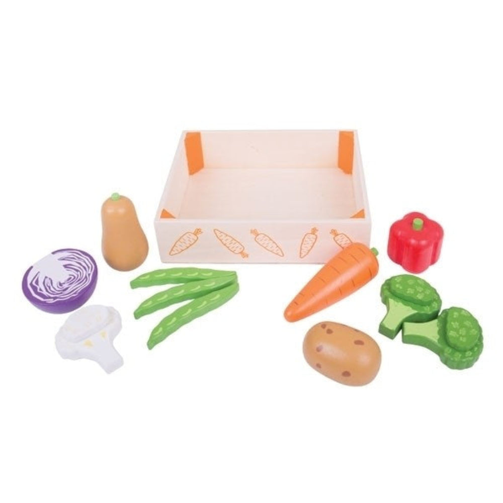 Bigjigs Toys Pretend Play Vegetable Crate Set