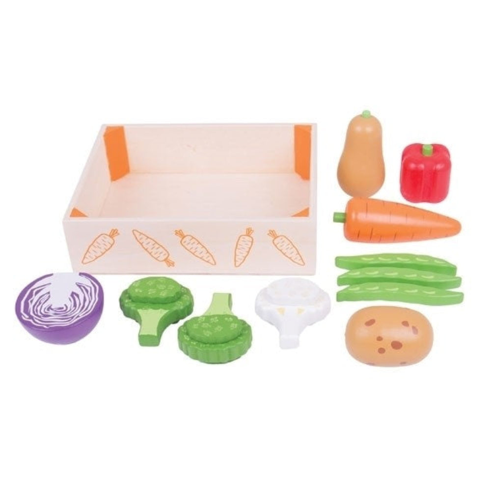 Bigjigs Toys Pretend Play Vegetable Crate Set