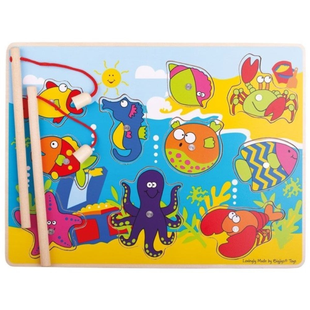 Bigjigs Toys Magnetic Fishing Fun Wooden Fishing Game for Kids