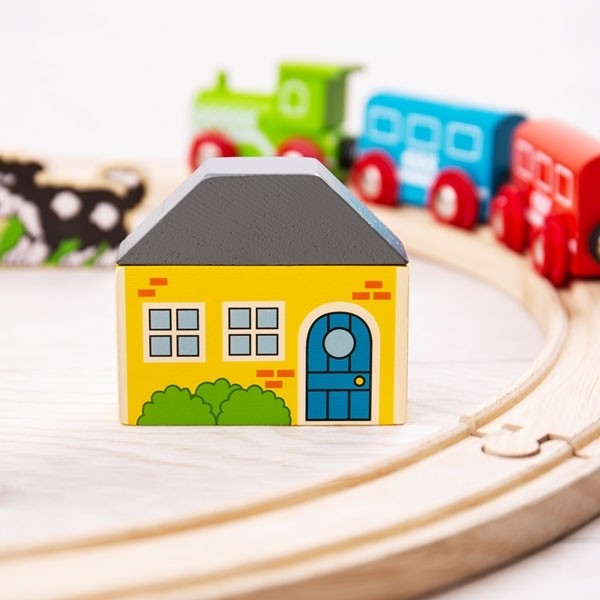 Bigjigs Rail My First Train Set Beginner Wooden Railway Starter Set