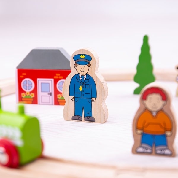 Bigjigs Rail My First Train Set Beginner Wooden Railway Starter Set
