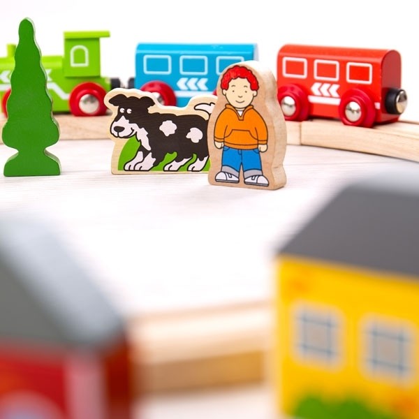 Bigjigs Rail My First Train Set Beginner Wooden Railway Starter Set