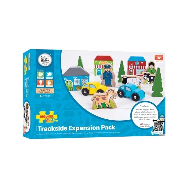 Bigjigs Rail Trackside Accessory Set Wooden Railway Scenery Pack