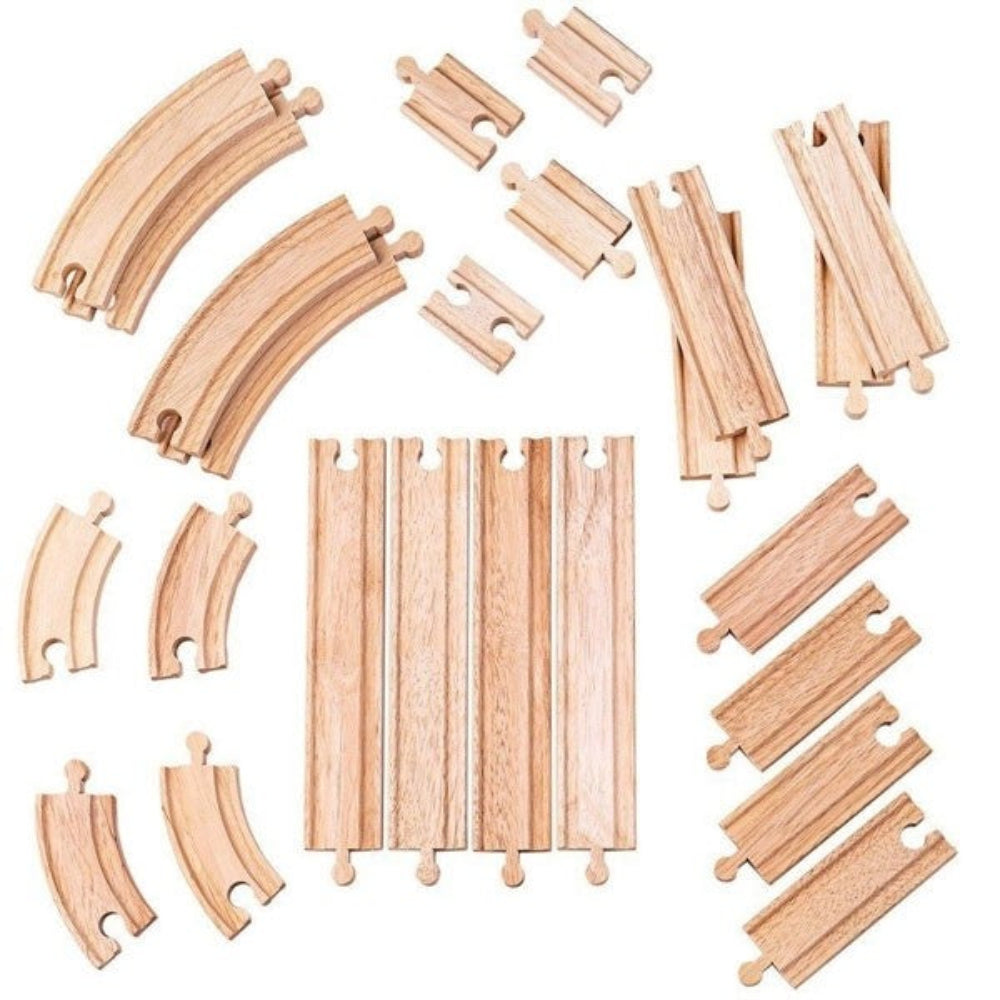 Bigjigs Rail Curves and Straights Expansion Pack Wooden Train Track Set