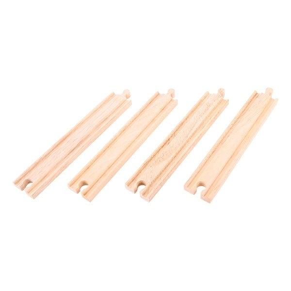 Bigjigs Rail Long Straights Track Wooden Train Track Expansion Pack