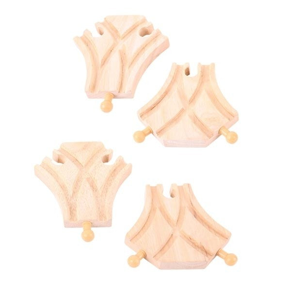 Bigjigs Rail Curved Turnouts Tracks Kids Wooden Toy