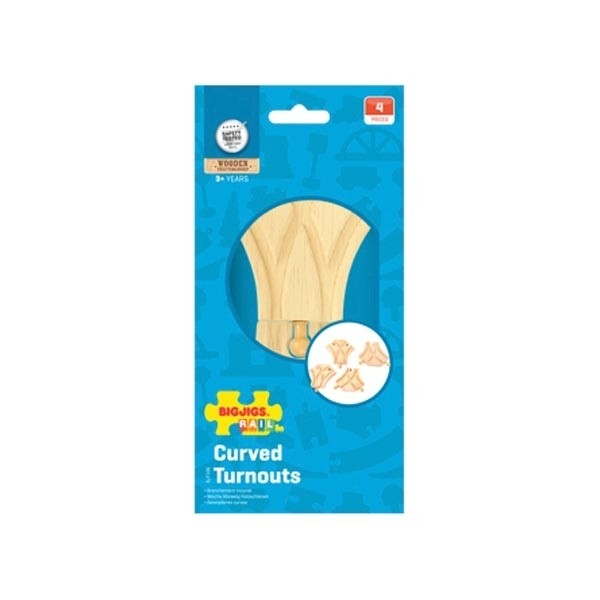 Bigjigs Rail Curved Turnouts Tracks Kids Wooden Toy