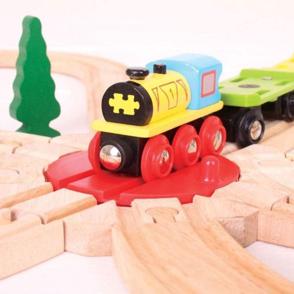 Bigjigs Rail 8 Way Turntable Wooden Train Set Accessory