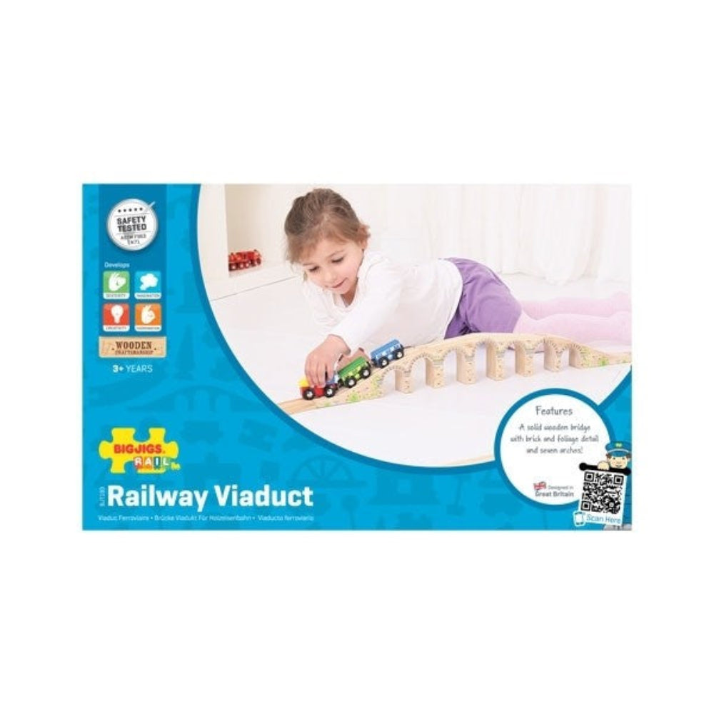 Bigjigs Rail Railway Viaduct Wooden Bridge for Train Tracks