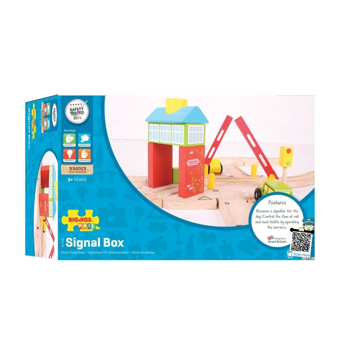 Bigjigs Rail Signal Box Wooden Train Track Accessory for Railway Layouts