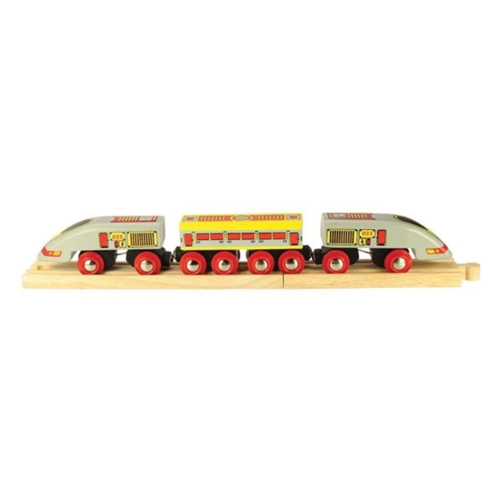 Bigjigs Rail Bullet Train Wooden High-Speed Train for Railway Sets