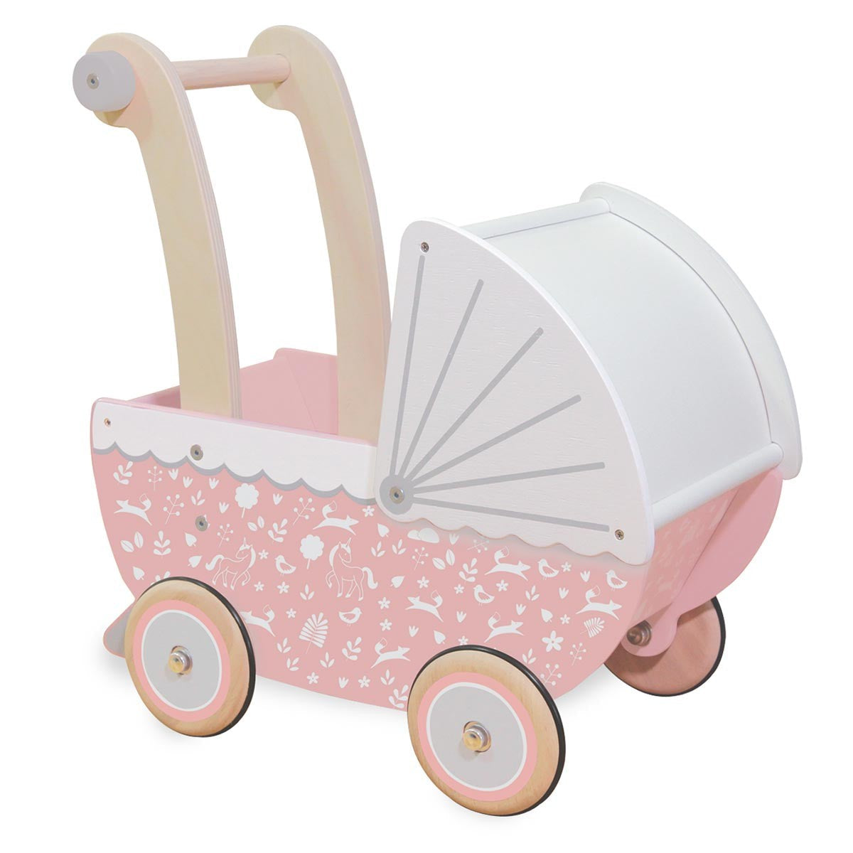 Indigo Jamm Loxhill Pram Wooden Toy for Kids Pretend Play
