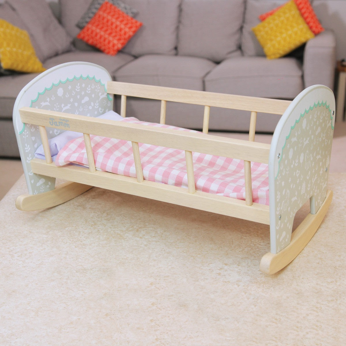 Indigo Jamm Wooden Petworth Cradle Classic Doll Cradle