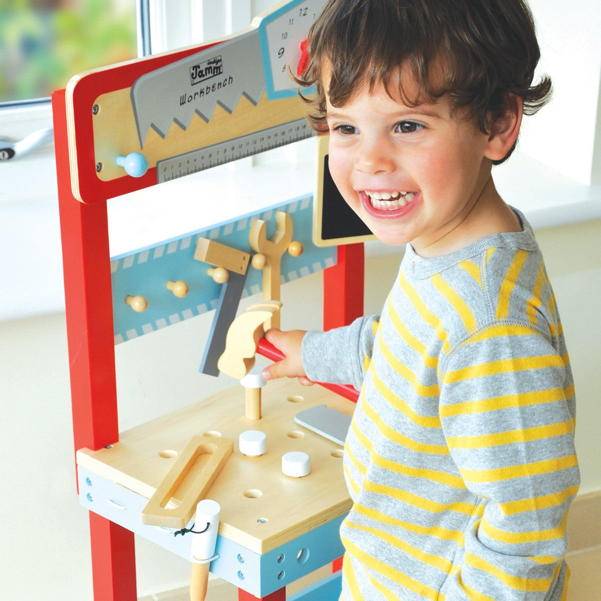 Indigo Jamm Little Carpenters Workbench Wooden Toy Workbench with Tools & Accessories