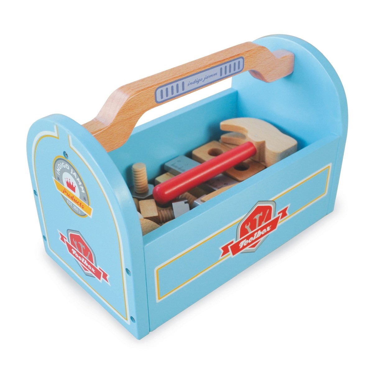 Indigo Jamm Little Carpenters Toolbox Wooden Play Tool Set with Workbench