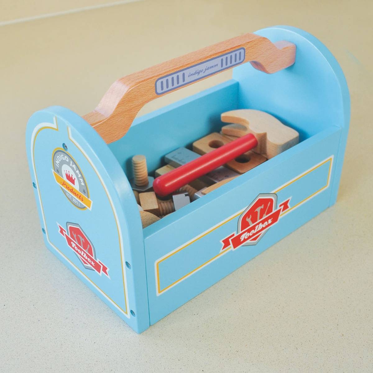 Indigo Jamm Little Carpenters Toolbox Wooden Play Tool Set with Workbench