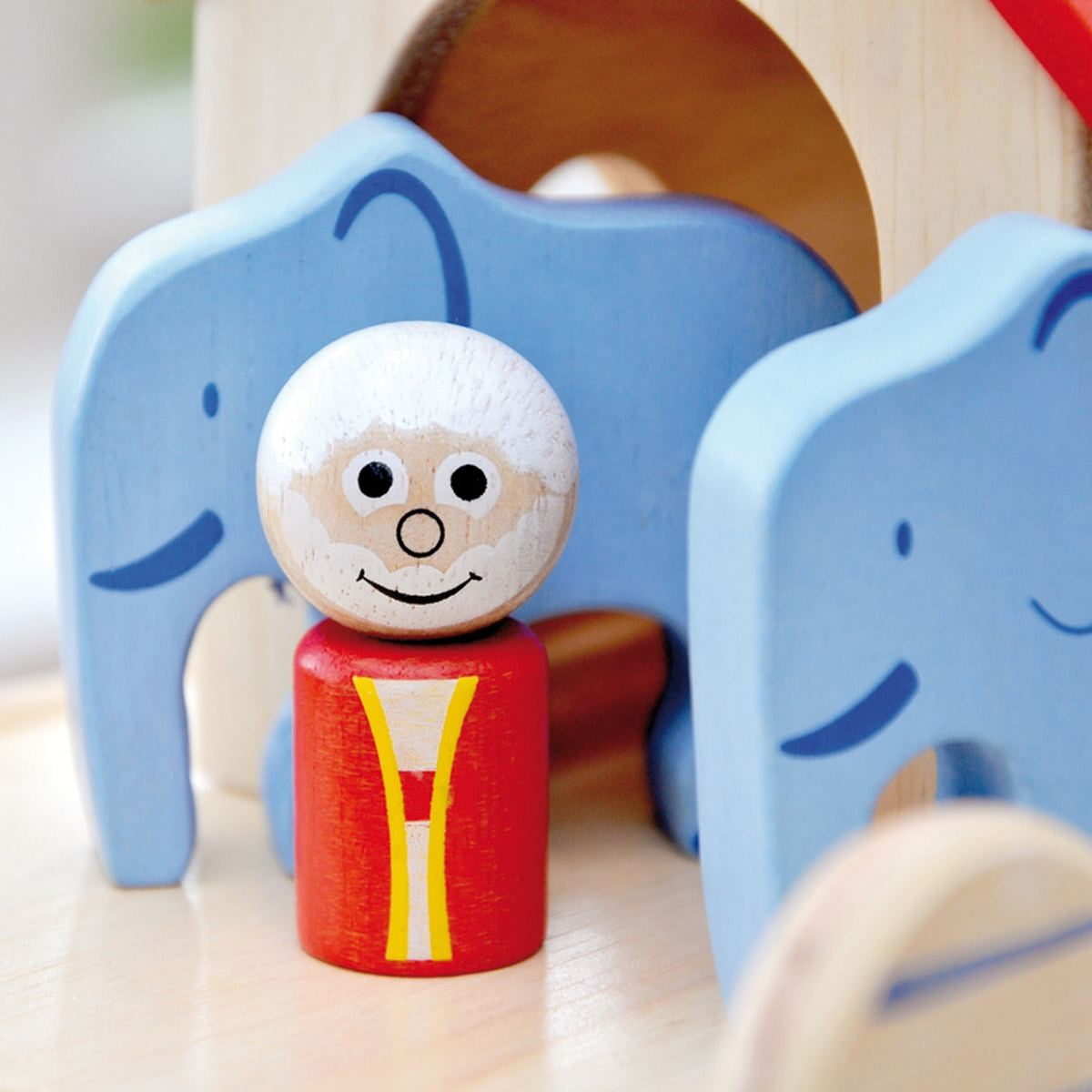 Indigo Jamm Wooden Noah's Ark with 5 Pairs of Animals and Mr & Mrs Noah for Imaginative Play