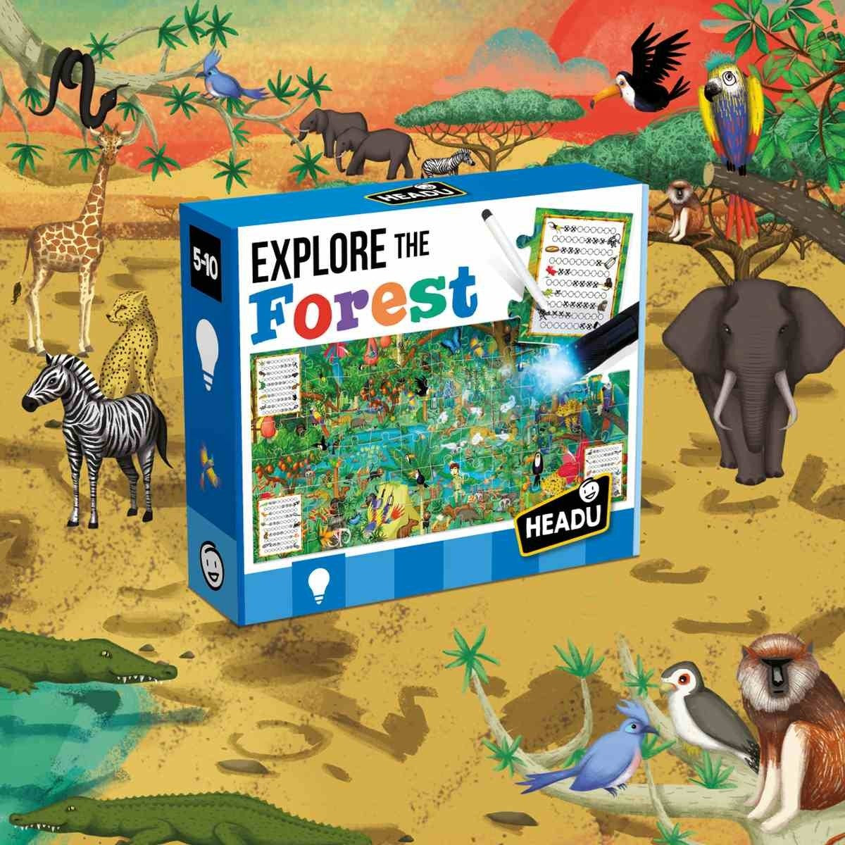 Headu Explore the Forest Scene Puzzle with UV Torch