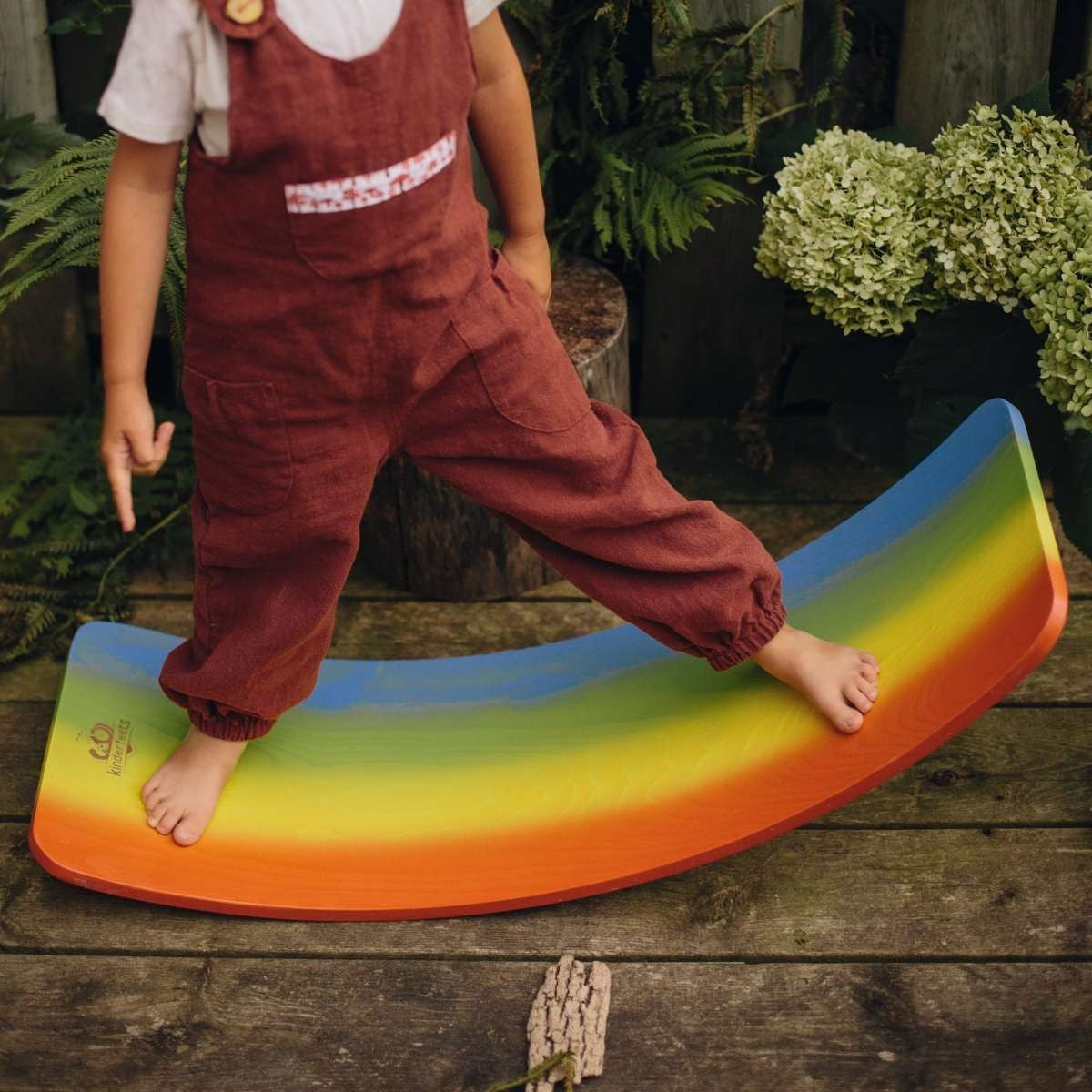 Kinderfeets Rainbow Kinderboard Colourful Wooden Balance Board for Kids