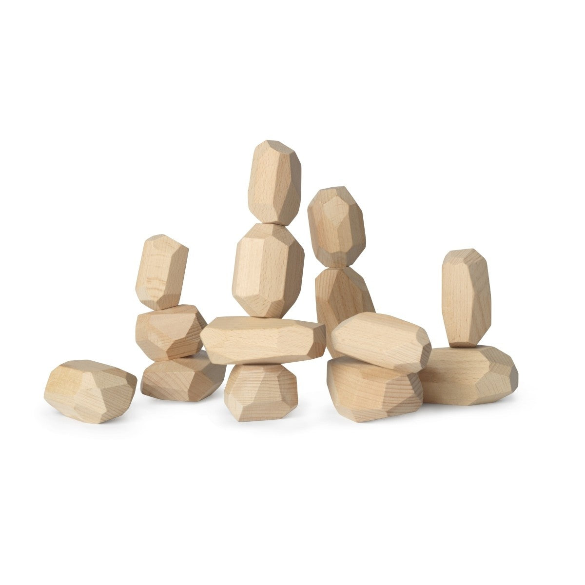 Kinderfeets Stacking Stones Natural Wooden Blocks for Creative Play