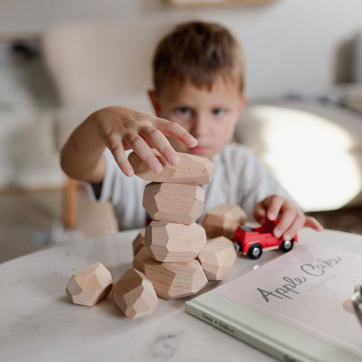 Kinderfeets Stacking Stones Natural Wooden Blocks for Creative Play