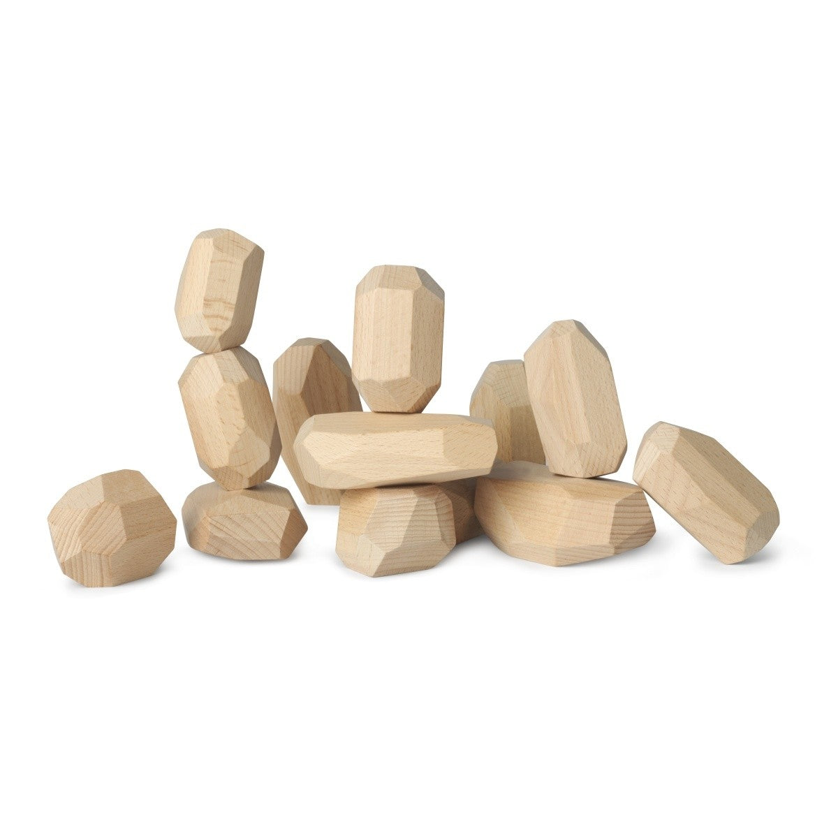 Kinderfeets Stacking Stones Natural Wooden Blocks for Creative Play