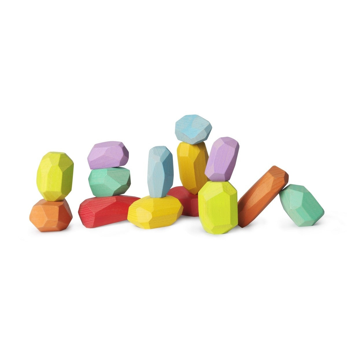 Kinderfeets Stacking Stones Rainbow Wooden Toy for Balance and Motor Skills