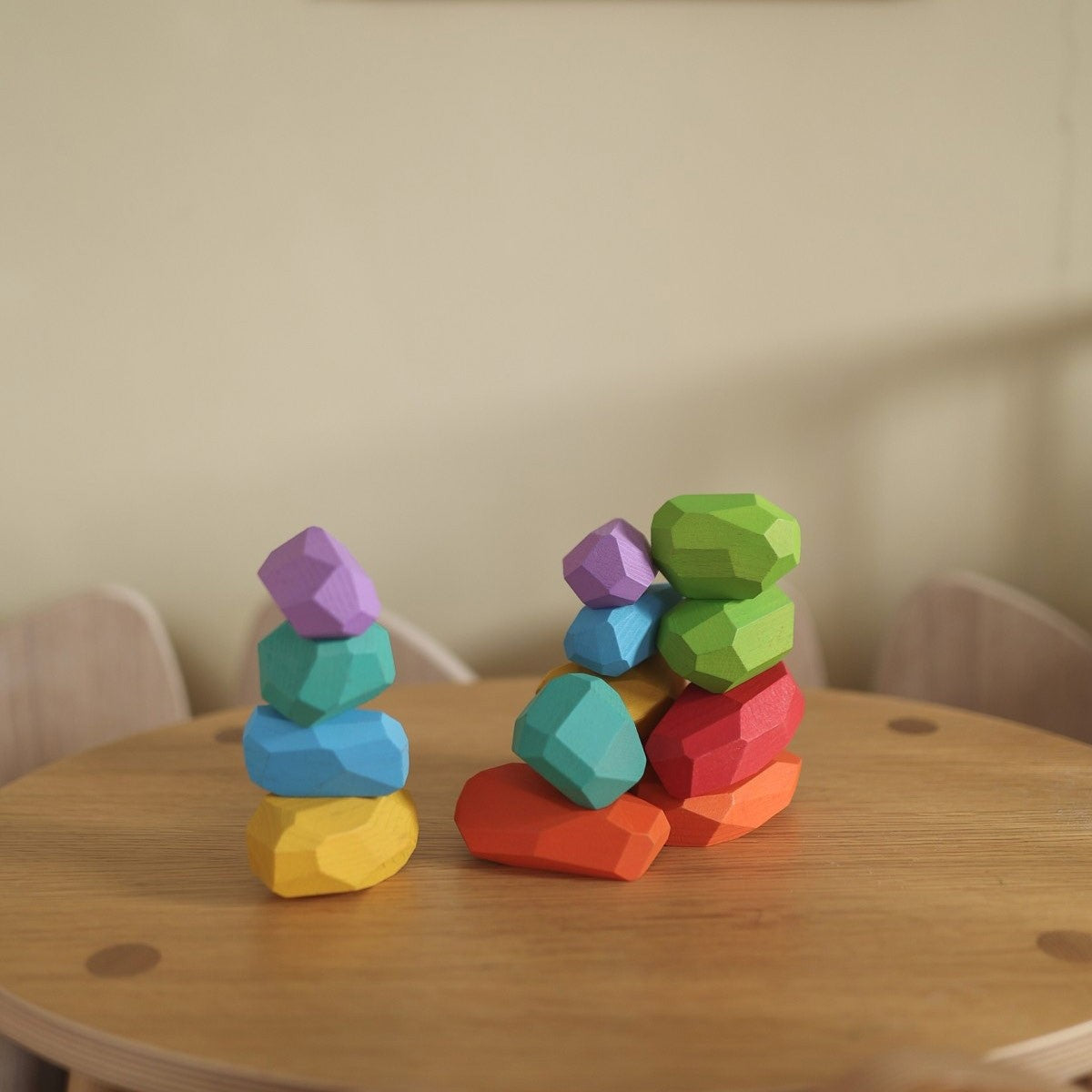 Kinderfeets Stacking Stones Rainbow Wooden Toy for Balance and Motor Skills