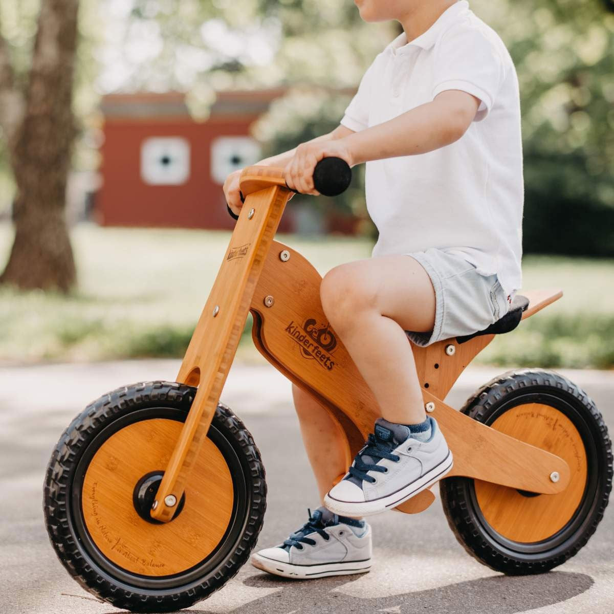 Kinderfeets Bamboo Balance Bike organic Wooden Ride On for Toddlers