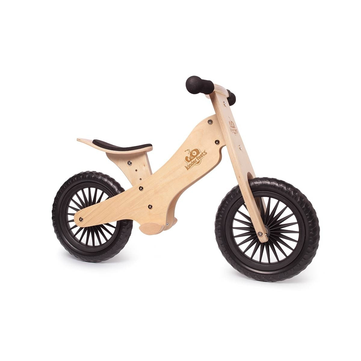 Kinderfeets Natural Wooden Balance Bike organic Ride-On Toy for Toddlers