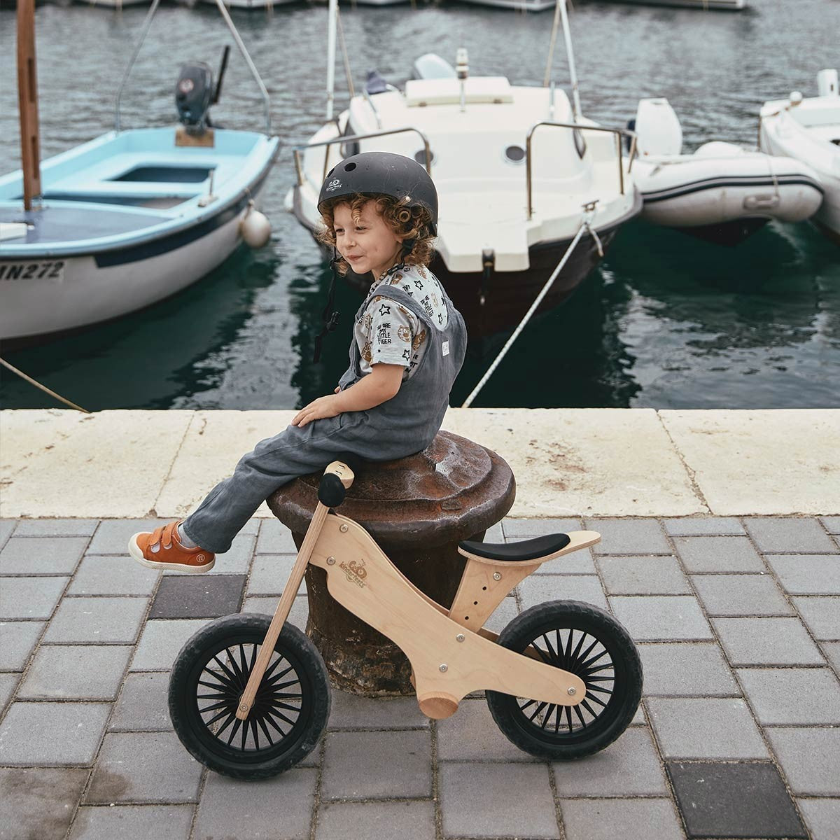 Kinderfeets Natural Wooden Balance Bike organic Ride-On Toy for Toddlers