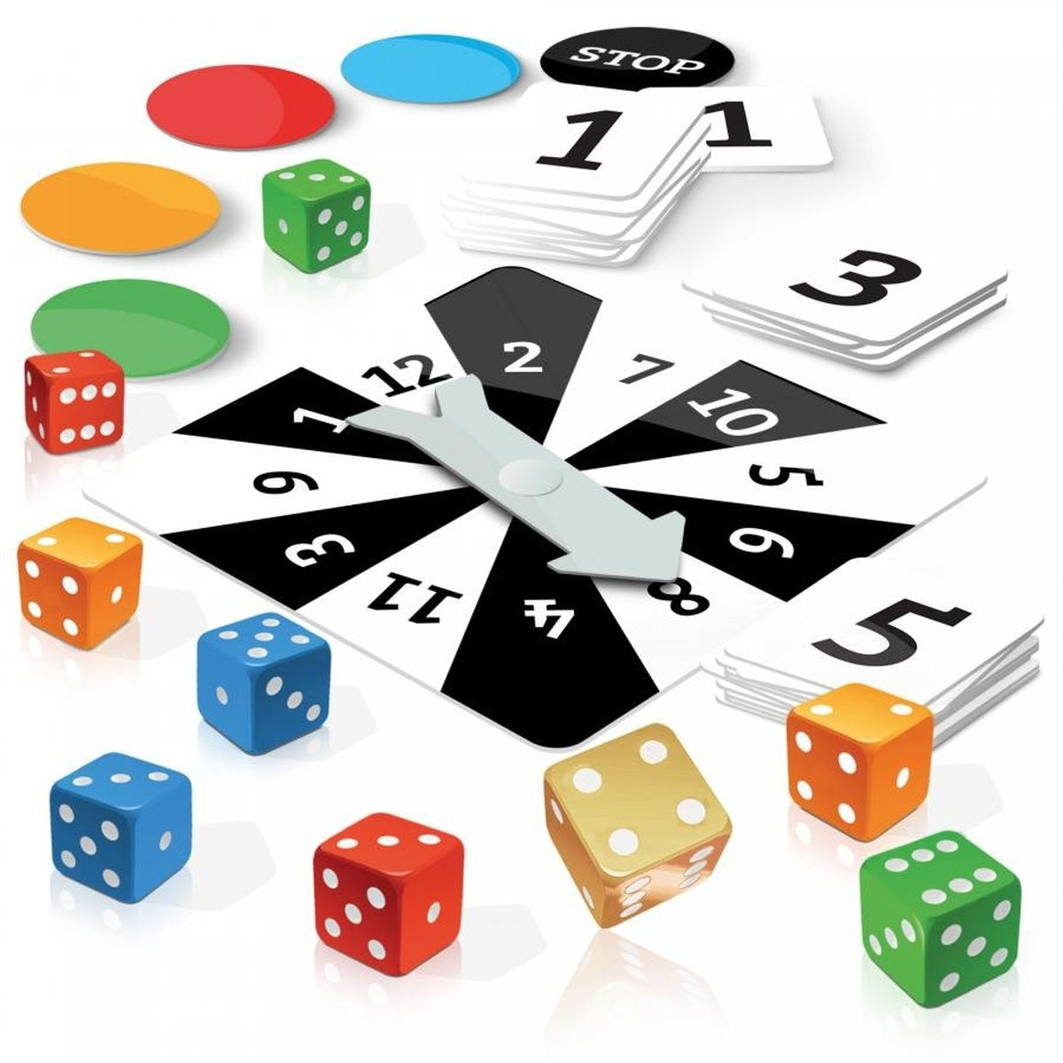 Ludic Nine Dice Fun Board Game for Strategy and Skill Development