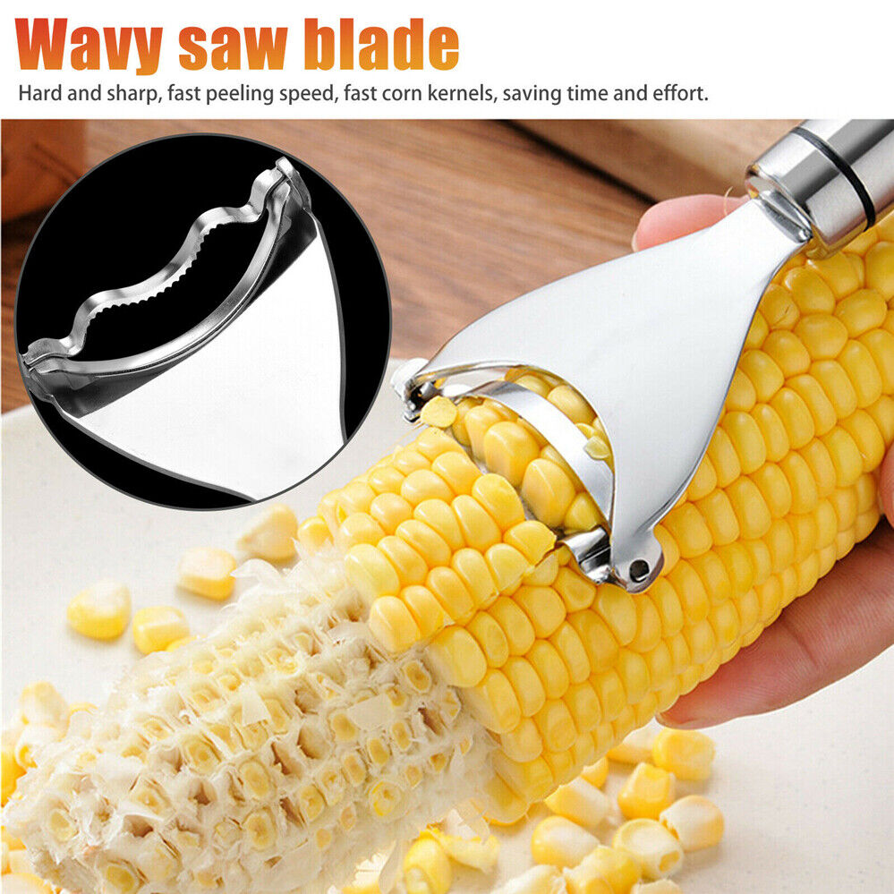 Hansona One-Step Kitchen Corn Peeler Striper Thresher Cutter Tool