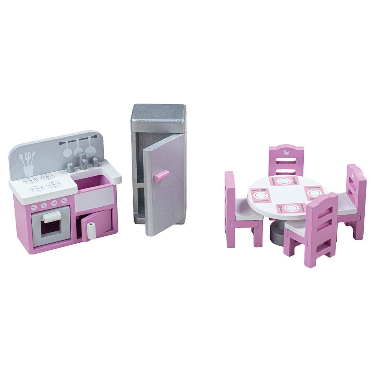 Tidlo Wooden Kitchen Furniture Set Dollhouse Accessory for Kids