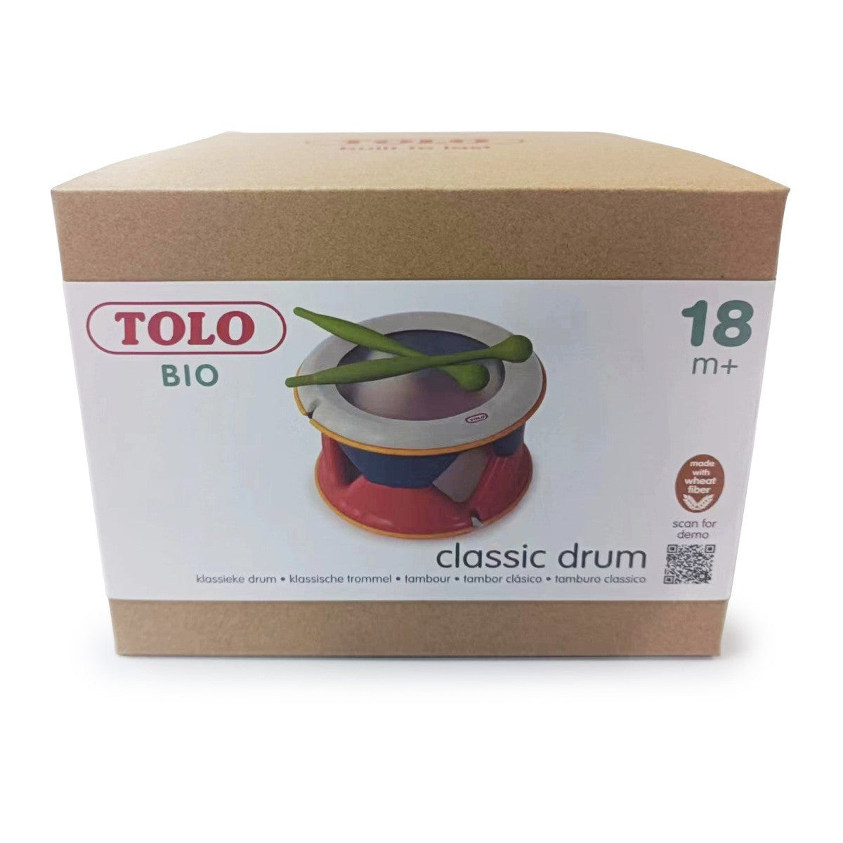 Tolo Toys Bio Classic Drum Musical Toy for Babies and Toddlers Sensory Play