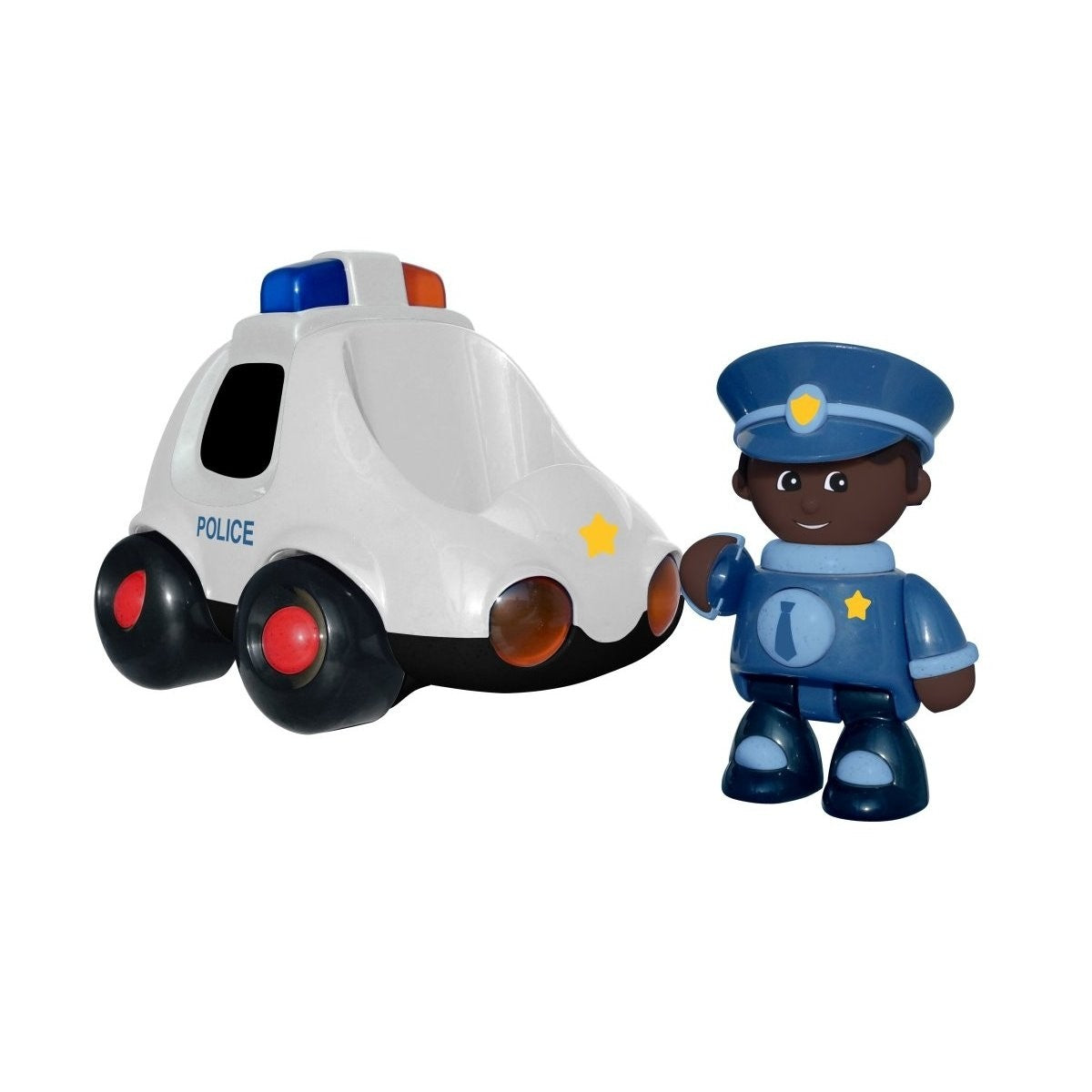 Tolo Toys First Friends Police Car Interactive Vehicle Toy with Figure for Toddlers