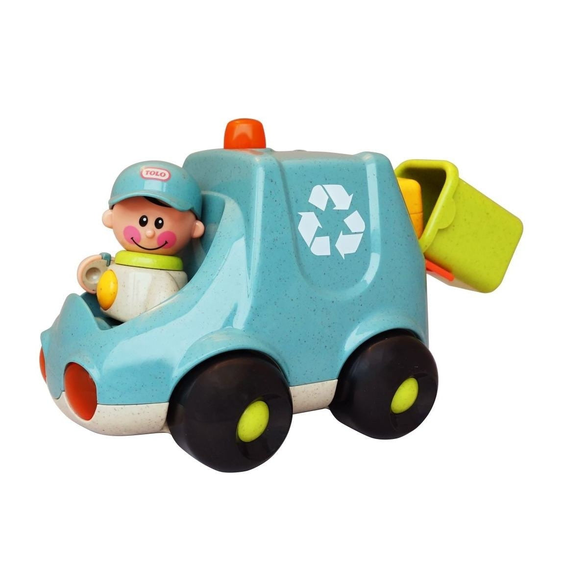 Tolo Toys First Friends Garbage Truck Interactive Recycling Vehicle Toy with Figure for Toddlers
