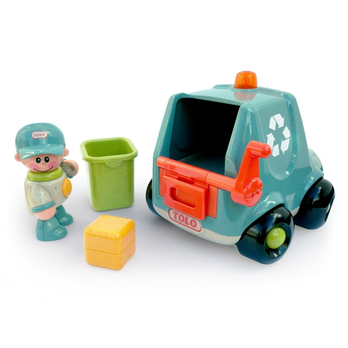 Tolo Toys First Friends Garbage Truck Interactive Recycling Vehicle Toy with Figure for Toddlers
