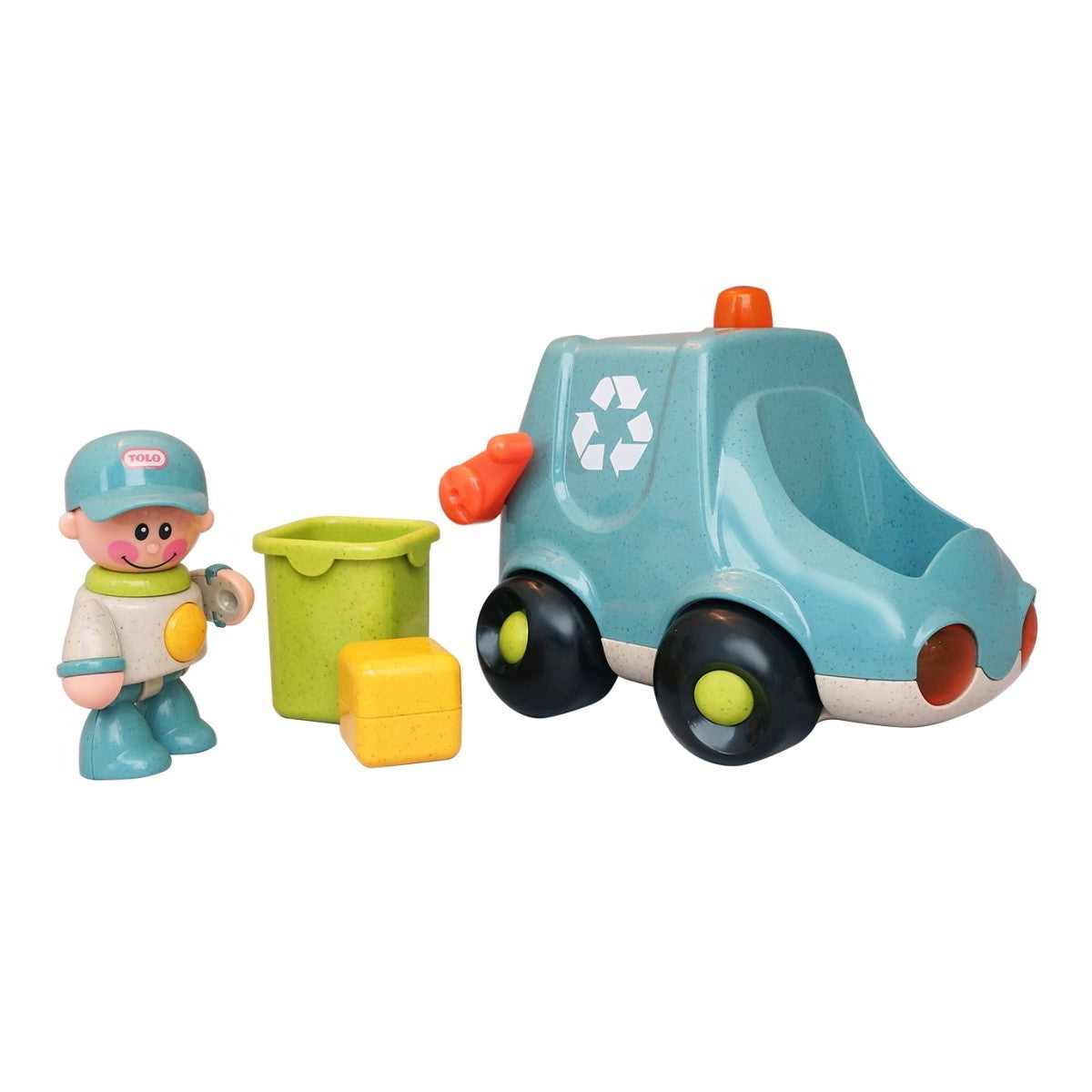 Tolo Toys First Friends Garbage Truck Interactive Recycling Vehicle Toy with Figure for Toddlers