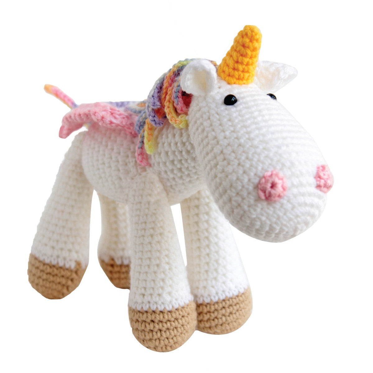 Bobi Craft Rainbow Unicorn Handcrafted Cotton Crochet Plush Toy