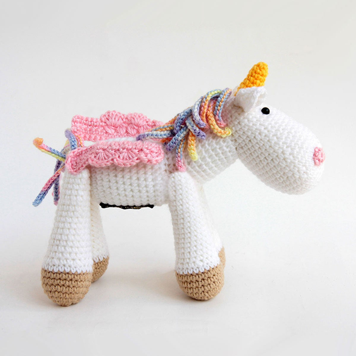 Bobi Craft Rainbow Unicorn Handcrafted Cotton Crochet Plush Toy