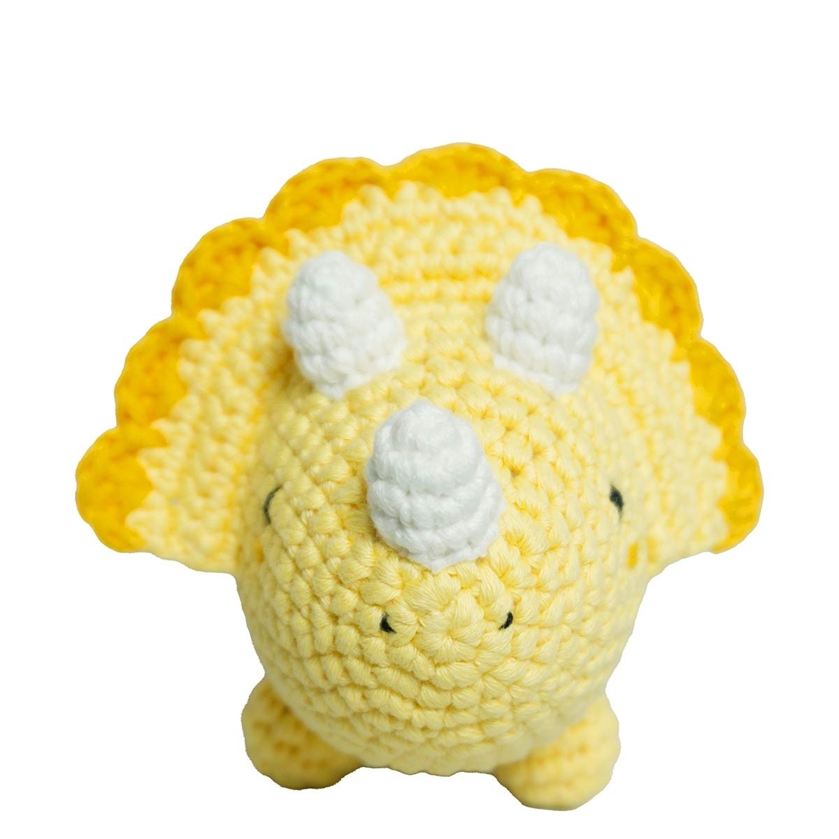 Bobi Craft Handcrafted Soft Cotton Triceratops Rattle Toy