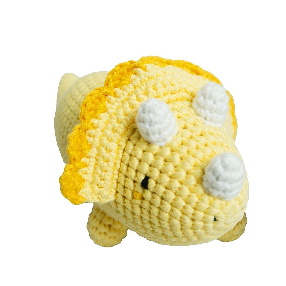 Bobi Craft Handcrafted Soft Cotton Triceratops Rattle Toy