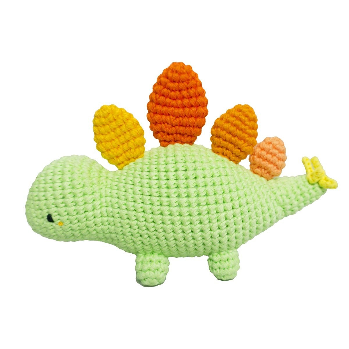 Bobi Craft Stegosaurus Soft Rattle Handcrafted Crochet Dinosaur Toy